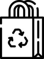 Paper Bag with Recycling Symbol Icon in Flat Style. vector