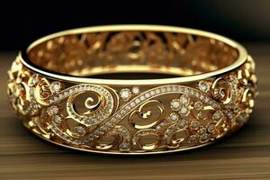 Elegant Gold Bracelet with Diamonds photo