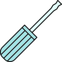 Isolated Screwdriver Icon in Turquoise Color. vector