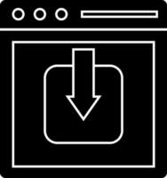 Document download icon or symbol in Black and White color. vector