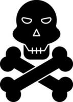 Skull with crossbones icon in Black and White color. vector