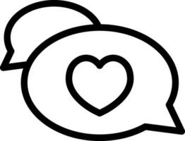 Love or favorite message icon in line art. vector