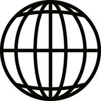 Line art globe icon in flat style. vector