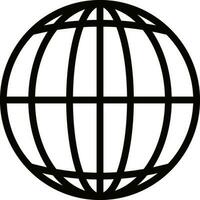 Line art globe icon in flat style. vector