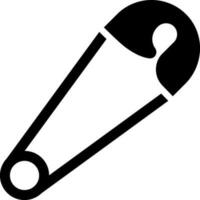 Safety pin icon in black color. vector