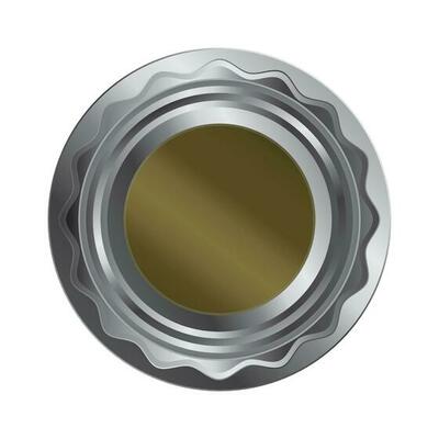 Illustration of a glossy circular shield.