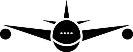 Isolated airplane icon in black color. vector