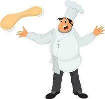 Character of chef with food. vector