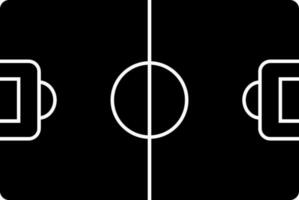 plano estilo negro y blanco fútbol campo o suelo icono. vector
