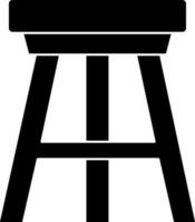 Three Legged Stool Icon In Glyph Style. vector