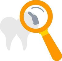 Searching Tooth icon in flat style. vector