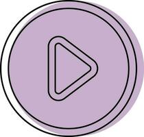 Play Button Icon in Purple Color. vector