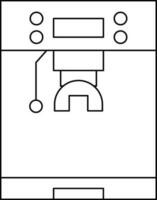 Isolated Coffee Machine Icon in Black Line Art. vector