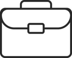 Black Outline Briefcase Icon on White Background. vector