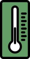 Thermometer Icon or Symbol in Green and White Color. vector