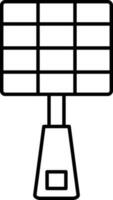 Grill Pan Icon or Symbol in Black Thin Line Art. vector