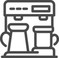 café fabricante icono en negro línea Arte. vector