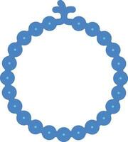 Tasbih Icon Or Symbol In Blue Color. vector