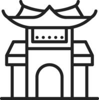 plano estilo chino templo icono en línea Arte. vector