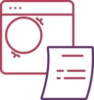 Financial Website With Paper Icon In Pink And Purple Color. vector