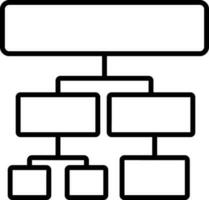 Hierarchy Structure Icon In Black Line Art. vector