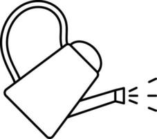 Line Art Watering Can Icon in Flat Style. vector