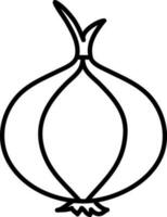 Onion icon in black line art. vector