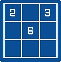 sudoku icono en azul y blanco color. vector