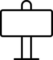 Signboard Icon or Symbol in Black Line Art. vector