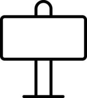 Signboard Icon or Symbol in Black Line Art. vector