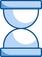 Hourglass Icon In Blue And White Color. vector