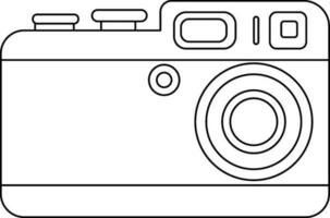 Illustration of a camera in black line art. vector