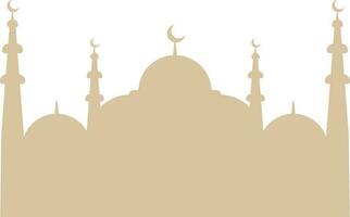 Flat illustration of mosque with minaret. vector