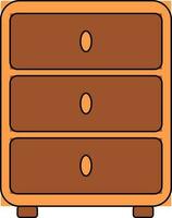 Illustration of drawer icon in color style. vector