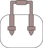 Isolated Handbag Icon In Grayish Red And White Color. vector