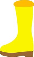 Flat Style Boot Icon in Yellow Color. vector