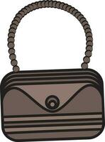 Stylish hand bag with handle. vector