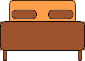 Color style of bed icon for sleep in isolated. vector