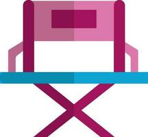 Director chair in pink and blue color. vector