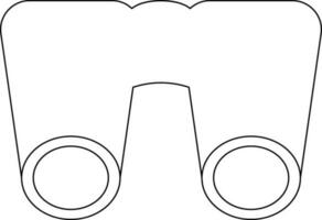 Isolated binocular in black line art. vector