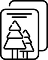 Christmas cards icon in line art. vector