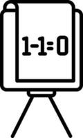 1-1 on Canvas Board for Math Education Line Art Icon. vector