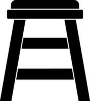 Black And White Color Stool Icon In Flat Style. vector