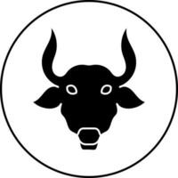 Flat Style Taurus Zodiac Sign in black and white Color. vector