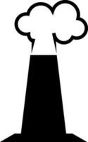 Factory chimney in black and white color. vector