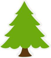 Flat illustration of xmas tree in green ans brown color. vector