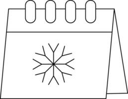 Winter Calendar Icon In Thin Line Art. vector