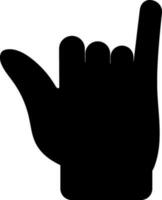 Silhouette of Shaka hand gesture in flat style. vector