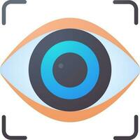 Eye scan icon or symbol in flat style. vector