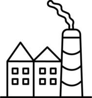 Flat style Power plant icon in line art. vector